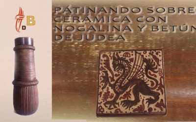 Pátina sobre cerámica, nogalina y betún de judea